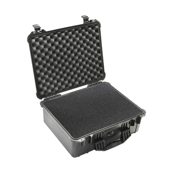 pelican 1550 drone case open with pluck foam